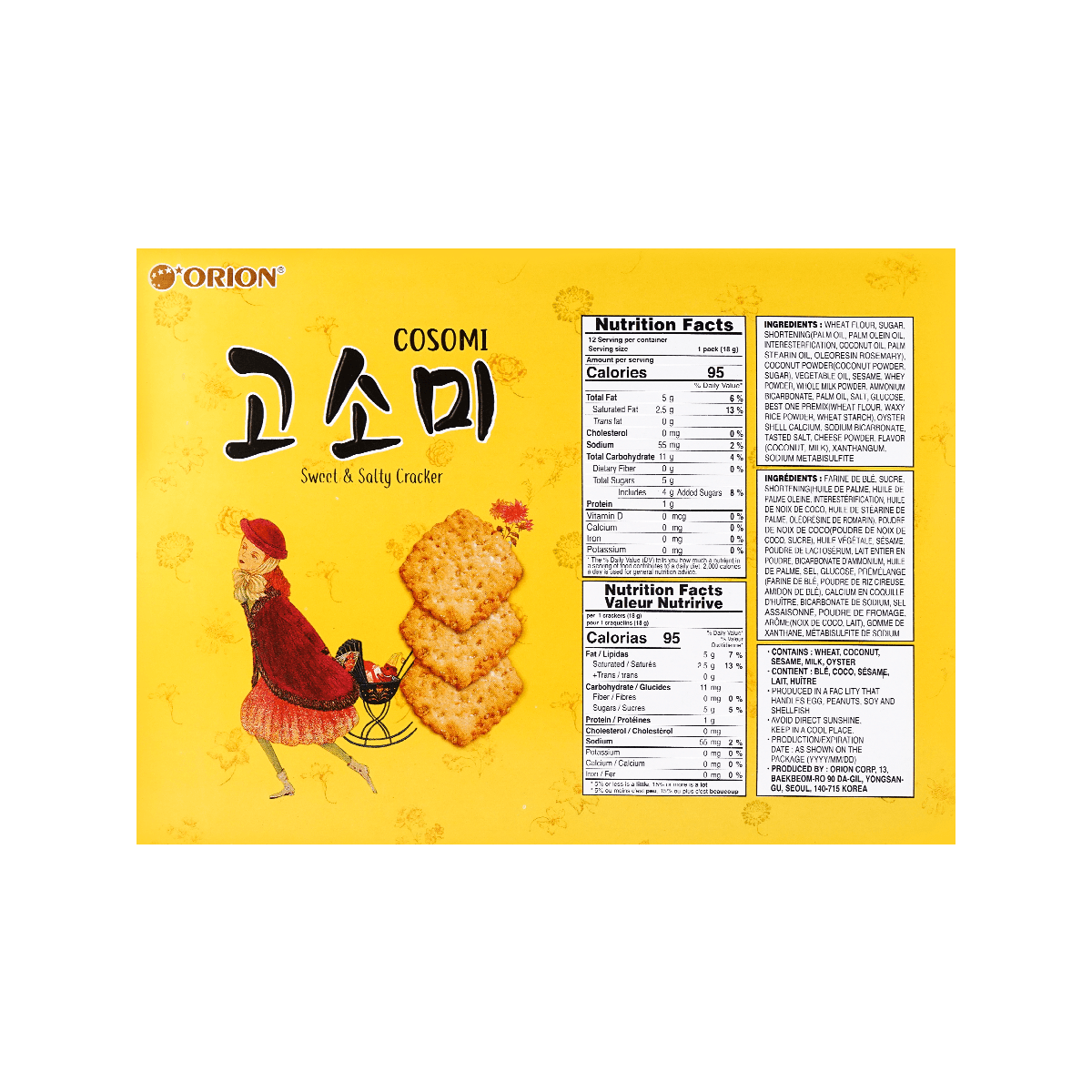 Gosomi Sweet & Salty Sesame Crackers - Korean Dessert, 7.61oz