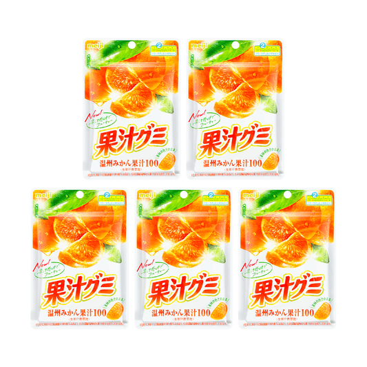 100% Fruit Juice Jelly Gummy Candy, Orange Flavor (5 Packs)