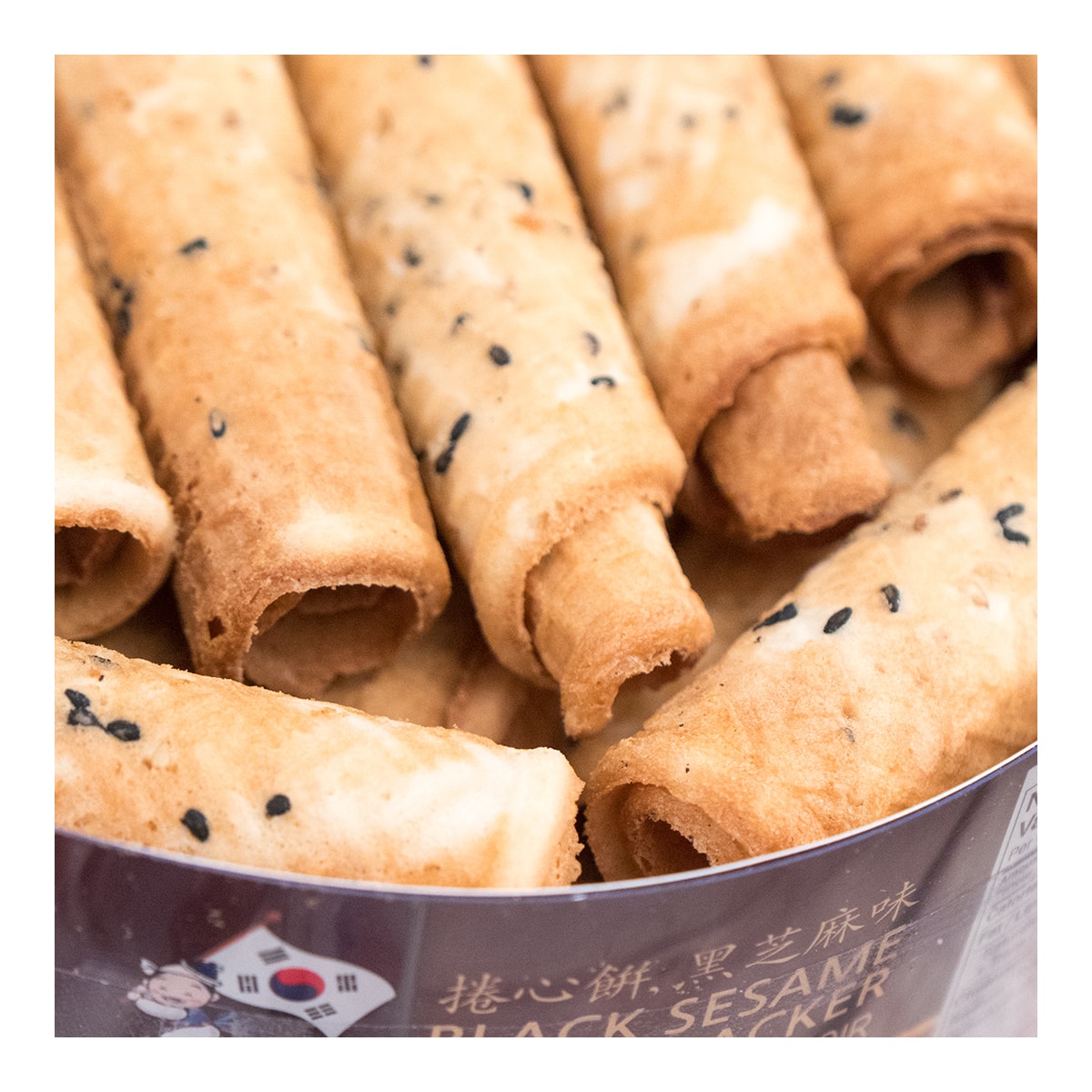 JOONGMA-GO Black Sesame Roll Cookie Cracker 365g