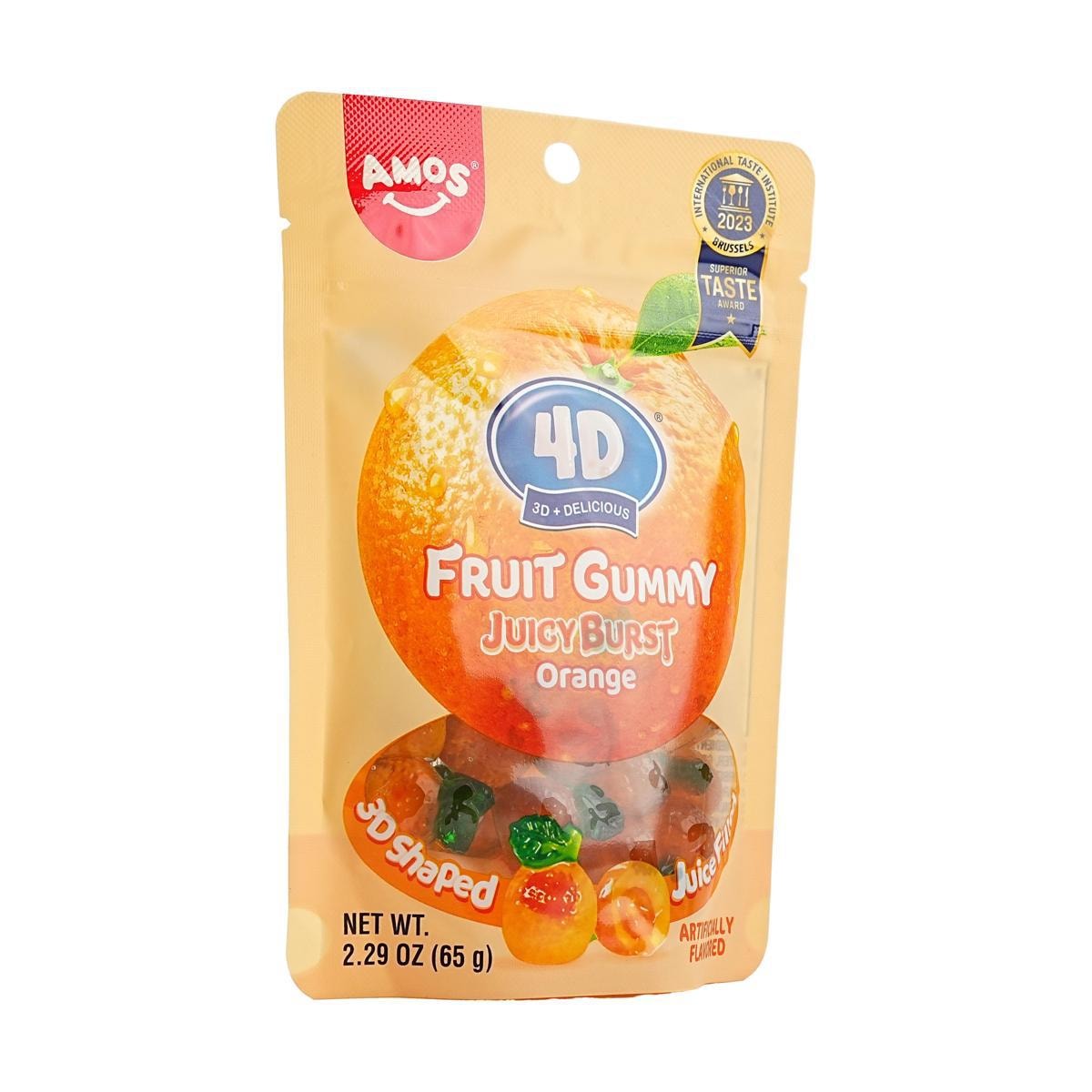 4D Fruit Jelly Gummy Candy Juicy Burst Orange+Grape+Peach Flavor (6 Combo Packs)