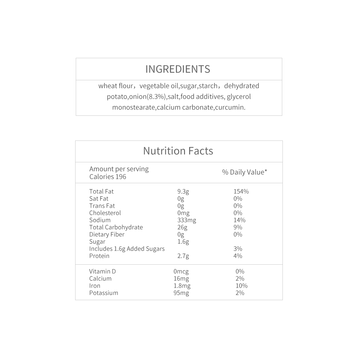 Onion Rings 0g Trans Fat 40g