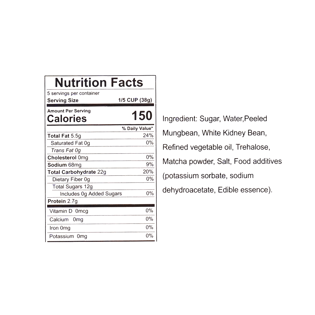 Mung Bean Cake Matcha Flavor 190g