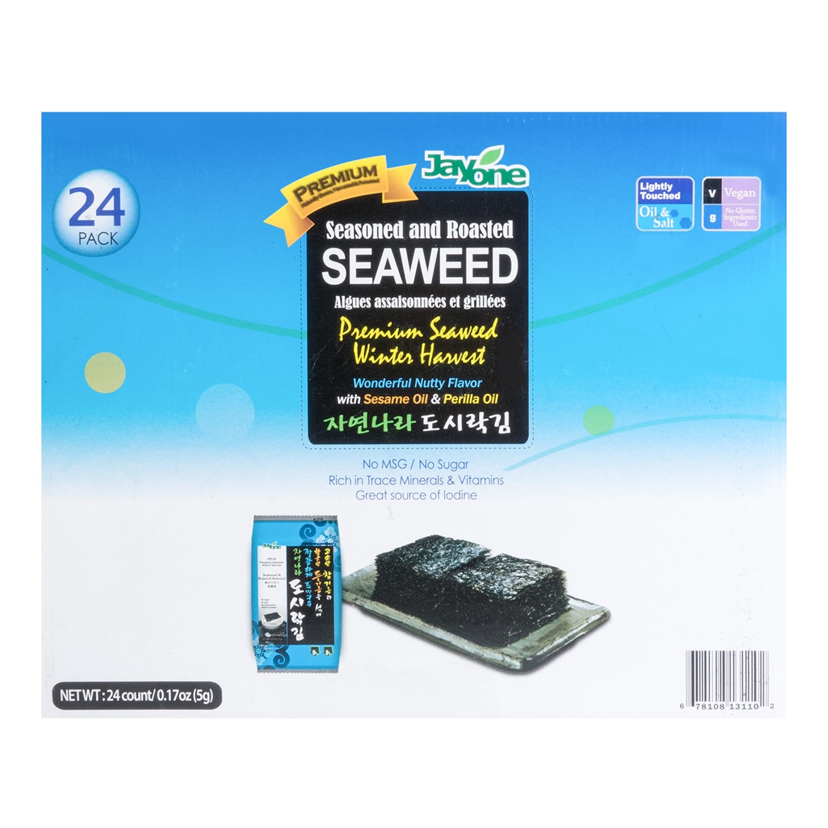 Roasted & Lightly Salted Seaweed 24packs  4.23 oz