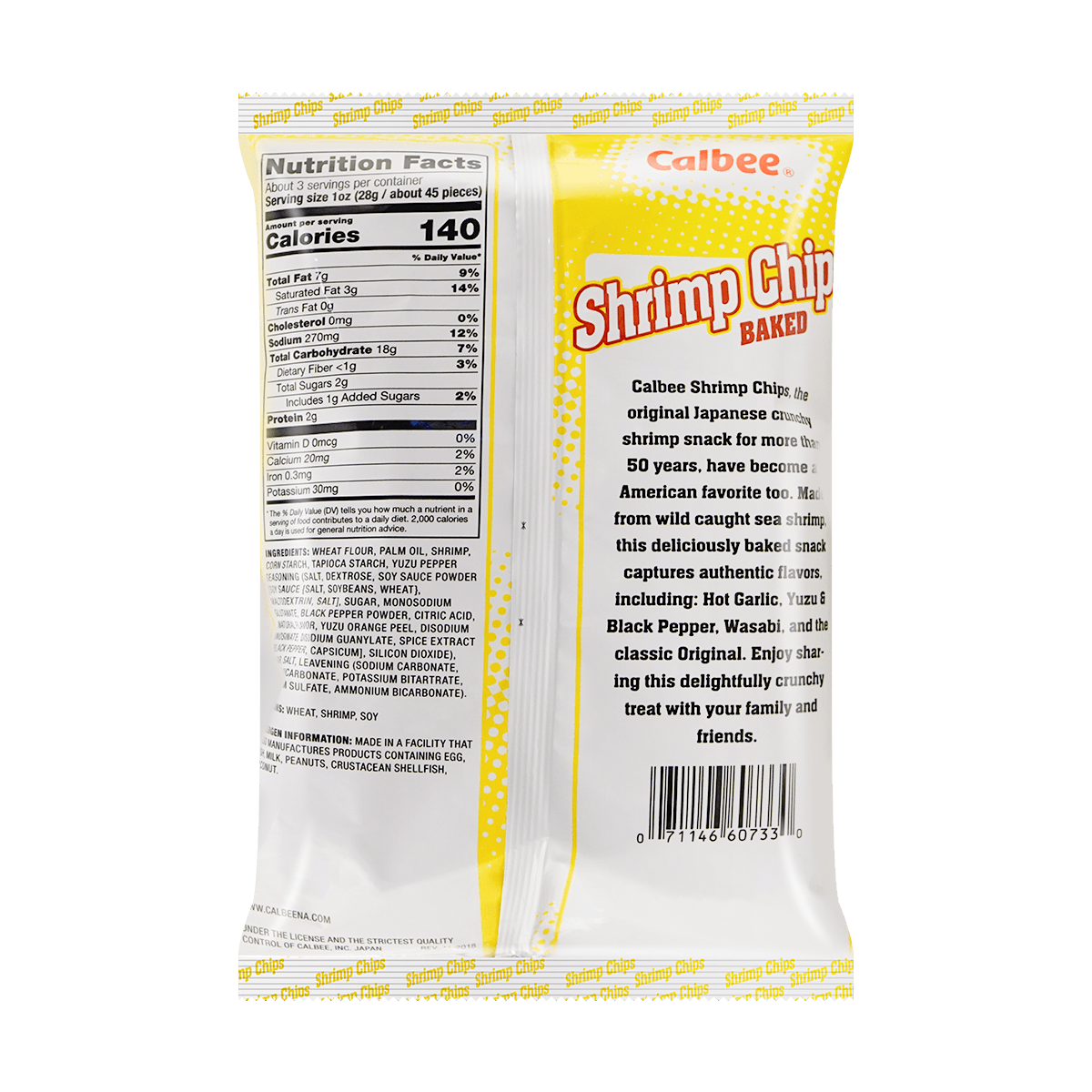 CALBEE Shrimp Chips Yuzu & Black Pepper Flavor, 3.3oz