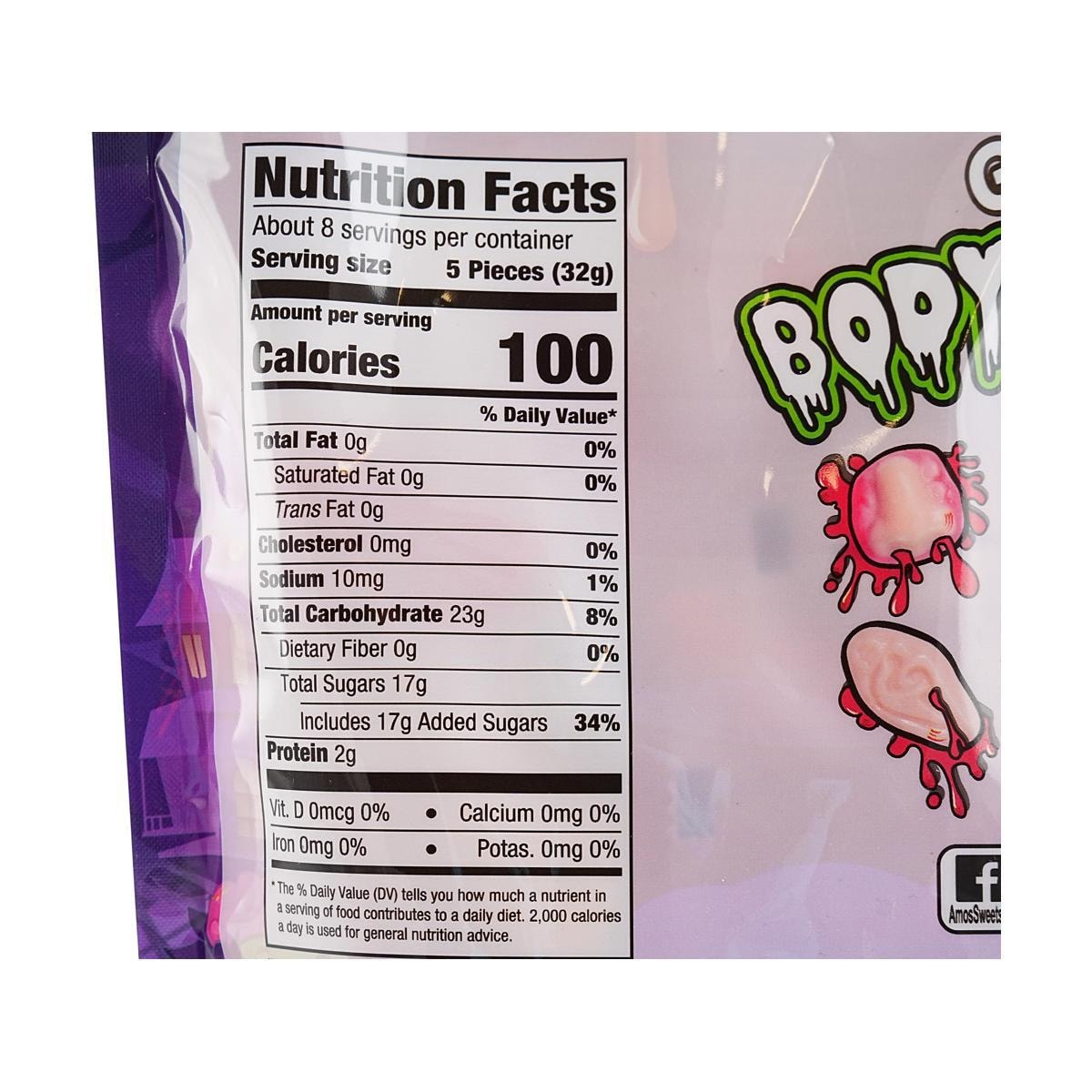 Jelly Gummy Candy Body Parts,Spooky Candy for Trick-or-Treat,9 oz