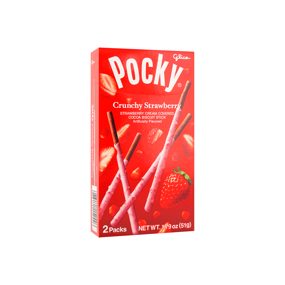 Crunchy Strawberry Pocky Cookie Sticks, 1.79oz