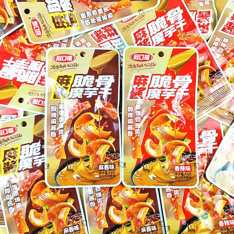 Guankou Fu Sesame Sauce Crispy Bone Konjac Dry Spicy 14g*20 pack A box
