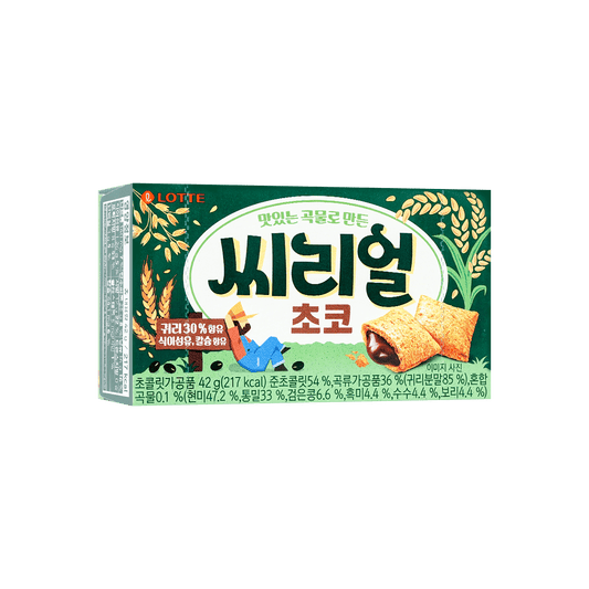 Chocolate Cream-Filled Oatmeal Biscuits - Crispy Korean Dessert, 1.48oz