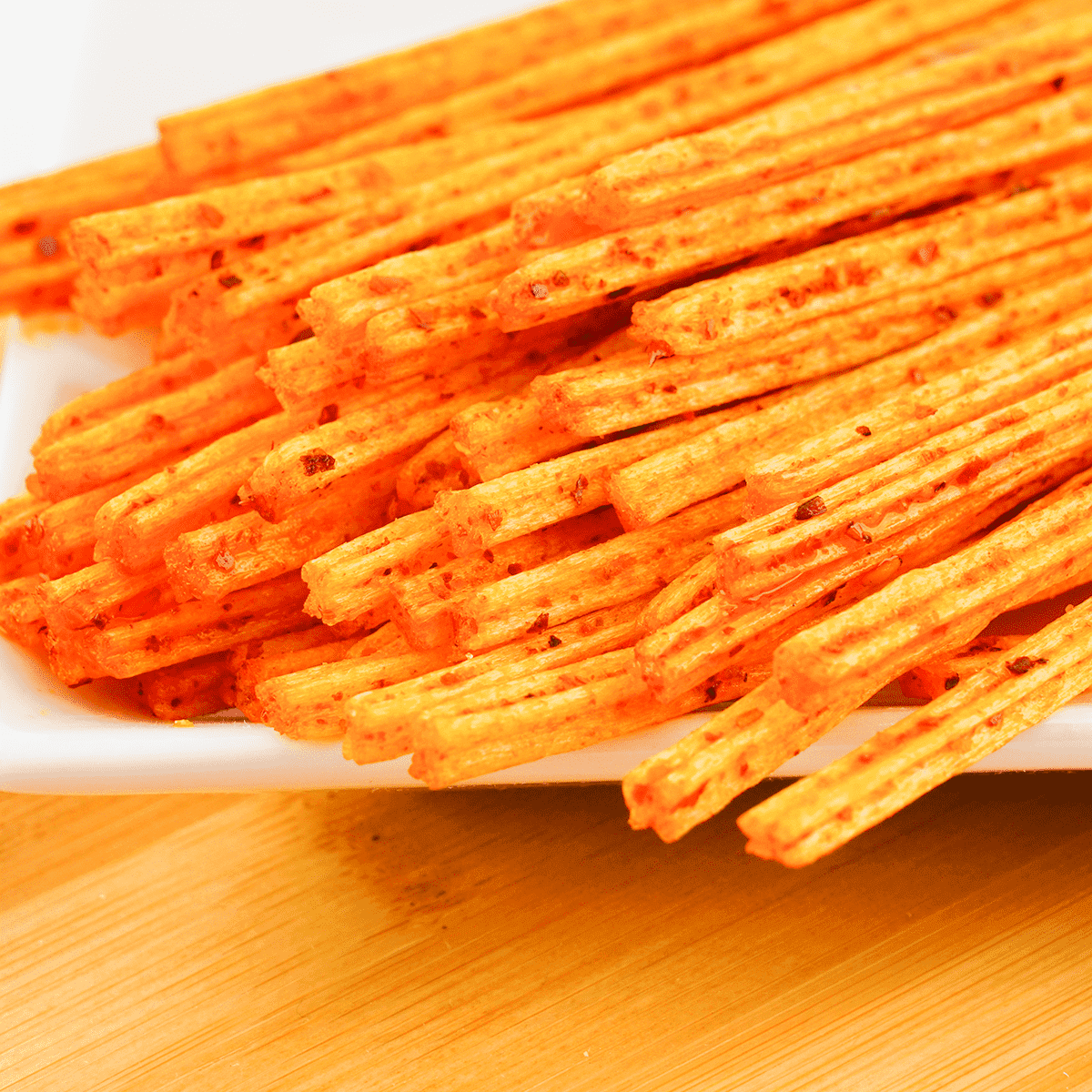 Spicy Latiao Snack, Spicy and Salty Seasoned Chewy Wheat Snack Strips, 2.04 oz*5