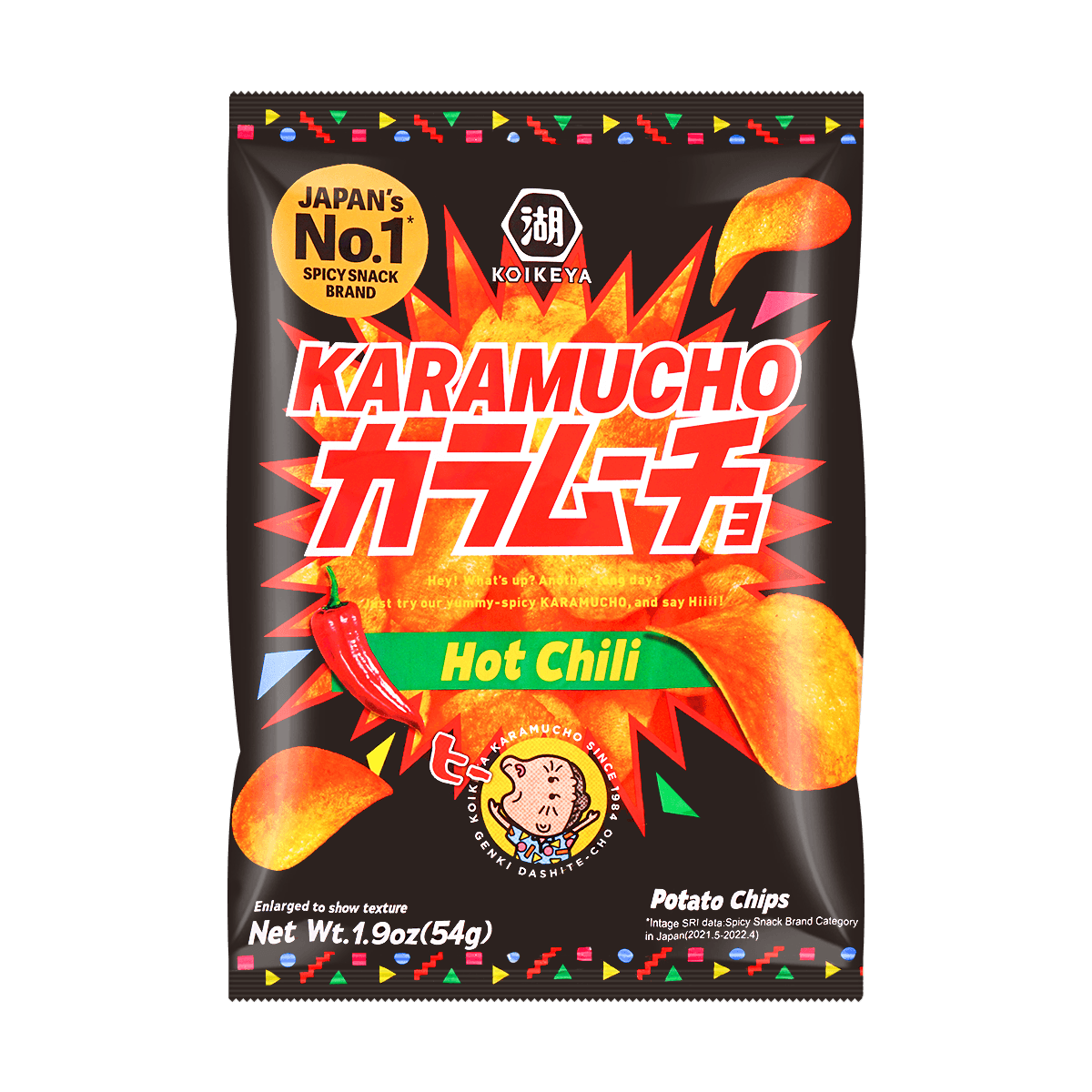 Koikeya Potato Chips Hot Chili Seaweed Flavor,6.2 oz