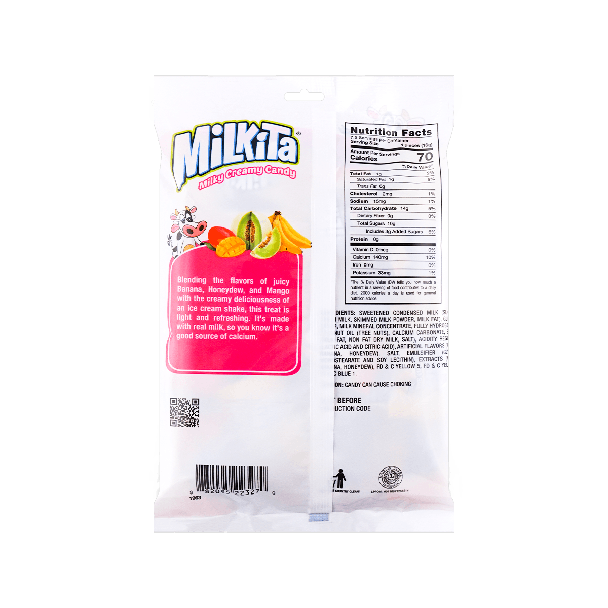 Milky Creamy Candy Assorted Tropical Fruit Flavor 120g