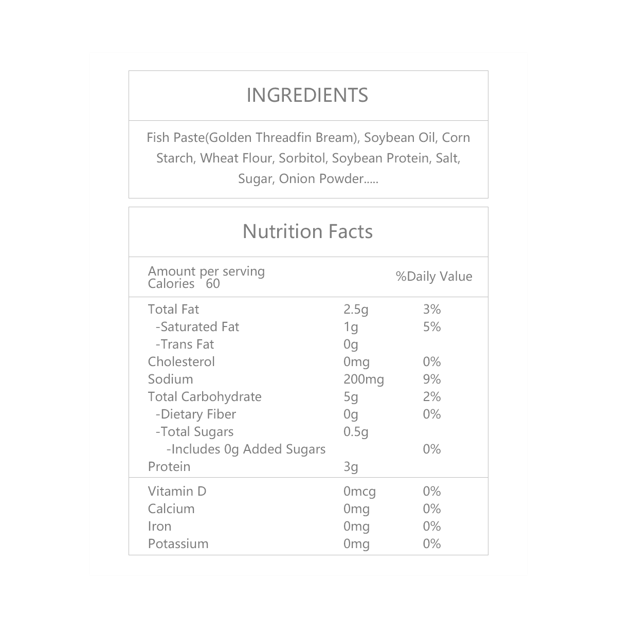 Fish Cake/Sausage Original Flavor 12 oz