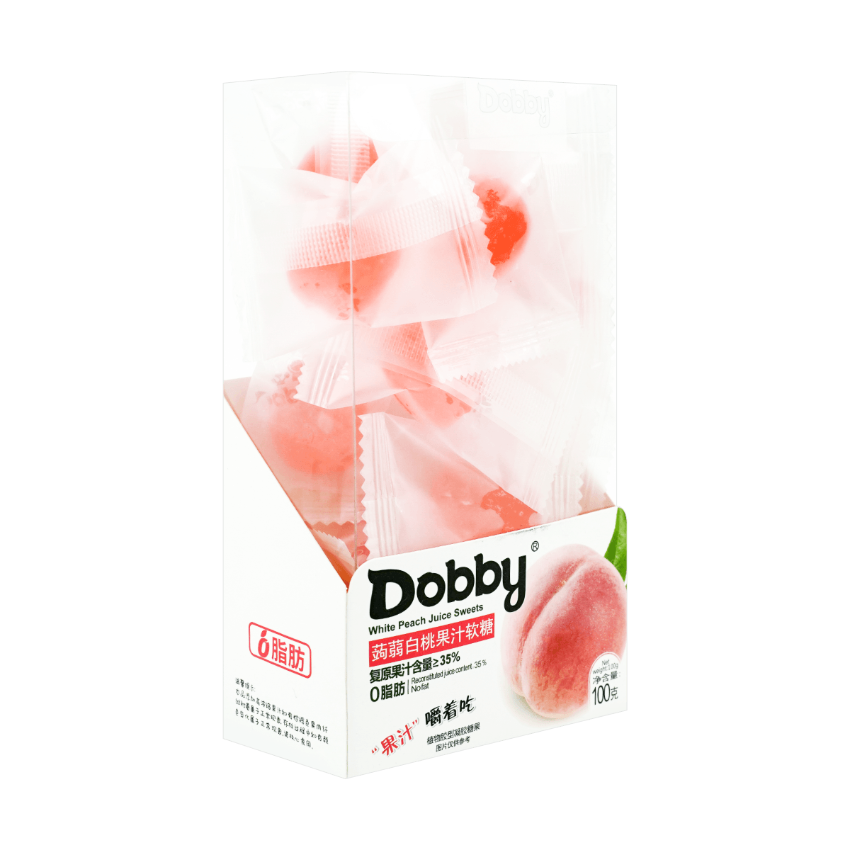 White Peach  Jelly Gummy Candy, 3.52oz