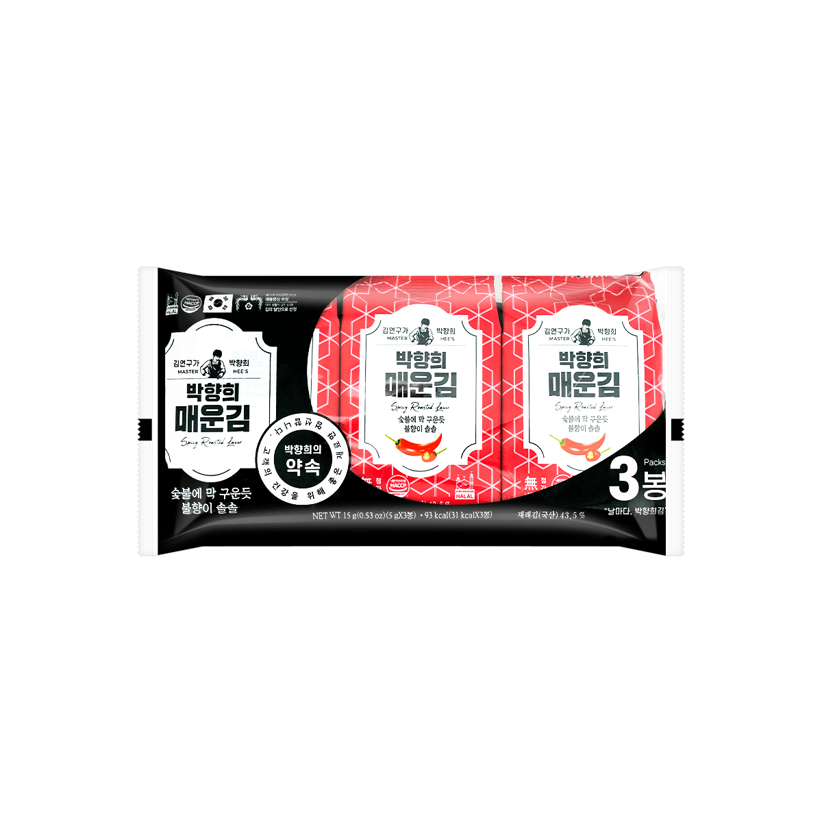 Wasabi Roasted Seaweed - 3 Packs* 0.15oz